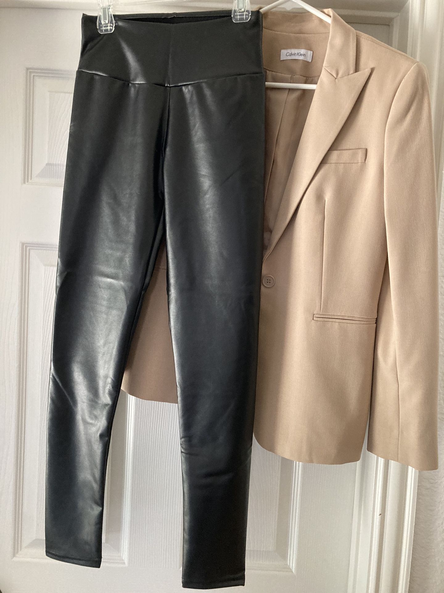 New Black Faux Leather Leggings