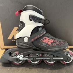 K2 Kinetic 80 W Skates Roller Blades Women's Sz 6 Black/Berry