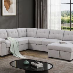 New!!Modern Sectional Sofa Set, Sectional Sofa With Pull Out Bed, Sectional Couch With Bed, Sectional Sofa With Storage, U-shaped Sectional,Sectionals