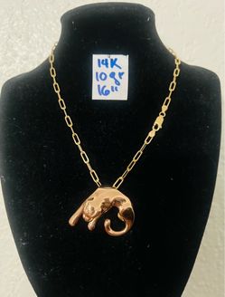14K Solid Gold Chain and Pendant For Wedding 10Gr 16 Inches Long