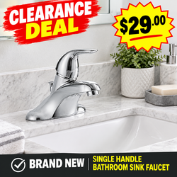 Brand New Clearance Chrome Single Handle Bathroom Sink Faucet – $29