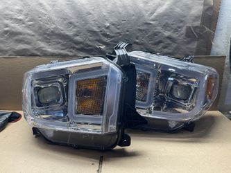 Oh208 Fit 14-21 Toyota Tundra Led Bar Projector Headlight Pair 