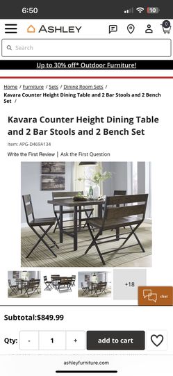 Dining Table and 2 Bar Stools and 1 Bench Set