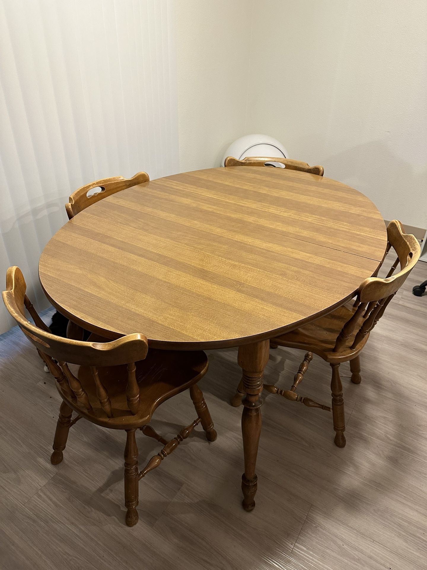 Table With Leaf And Chairs
