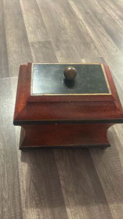Vintage Wooden Decorative Box with Brass Hardware