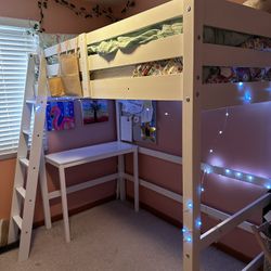 Loft Bed W/Desk $125