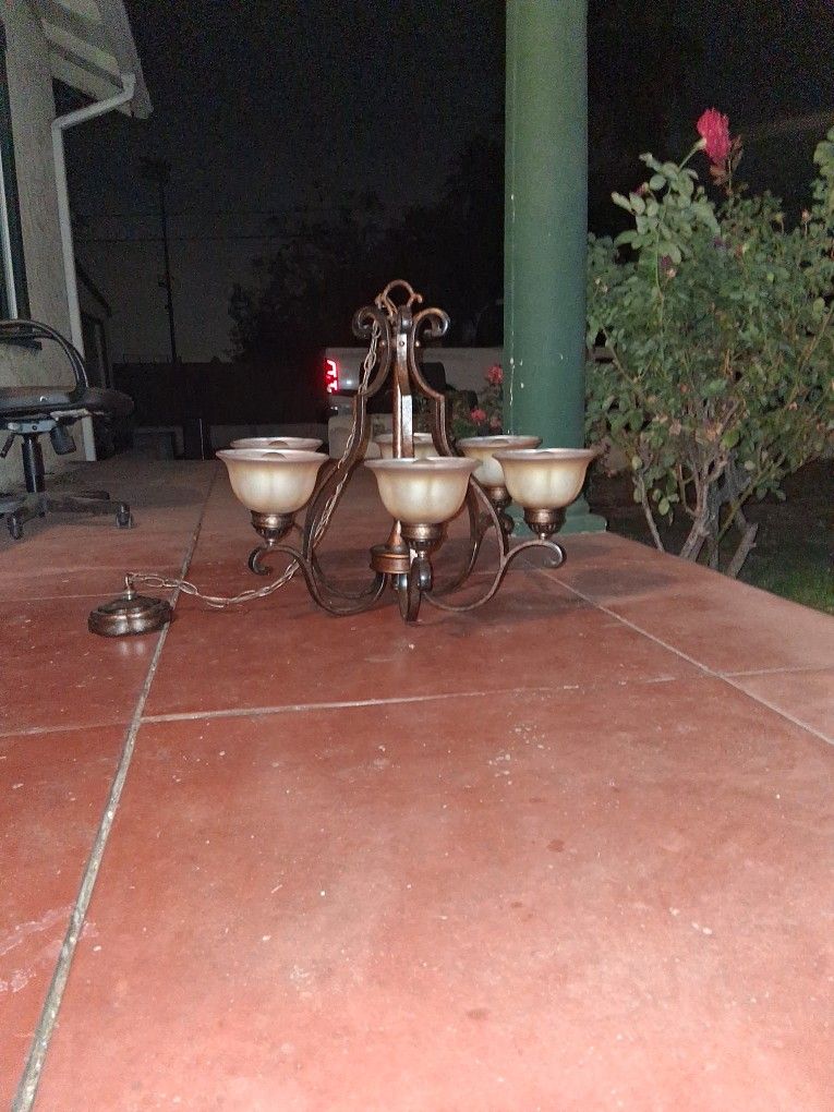 Six light chandelier