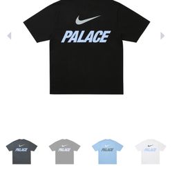 Size Large - Palace Nike Font Swoosh Tee T Shirt - Black - INHAND
