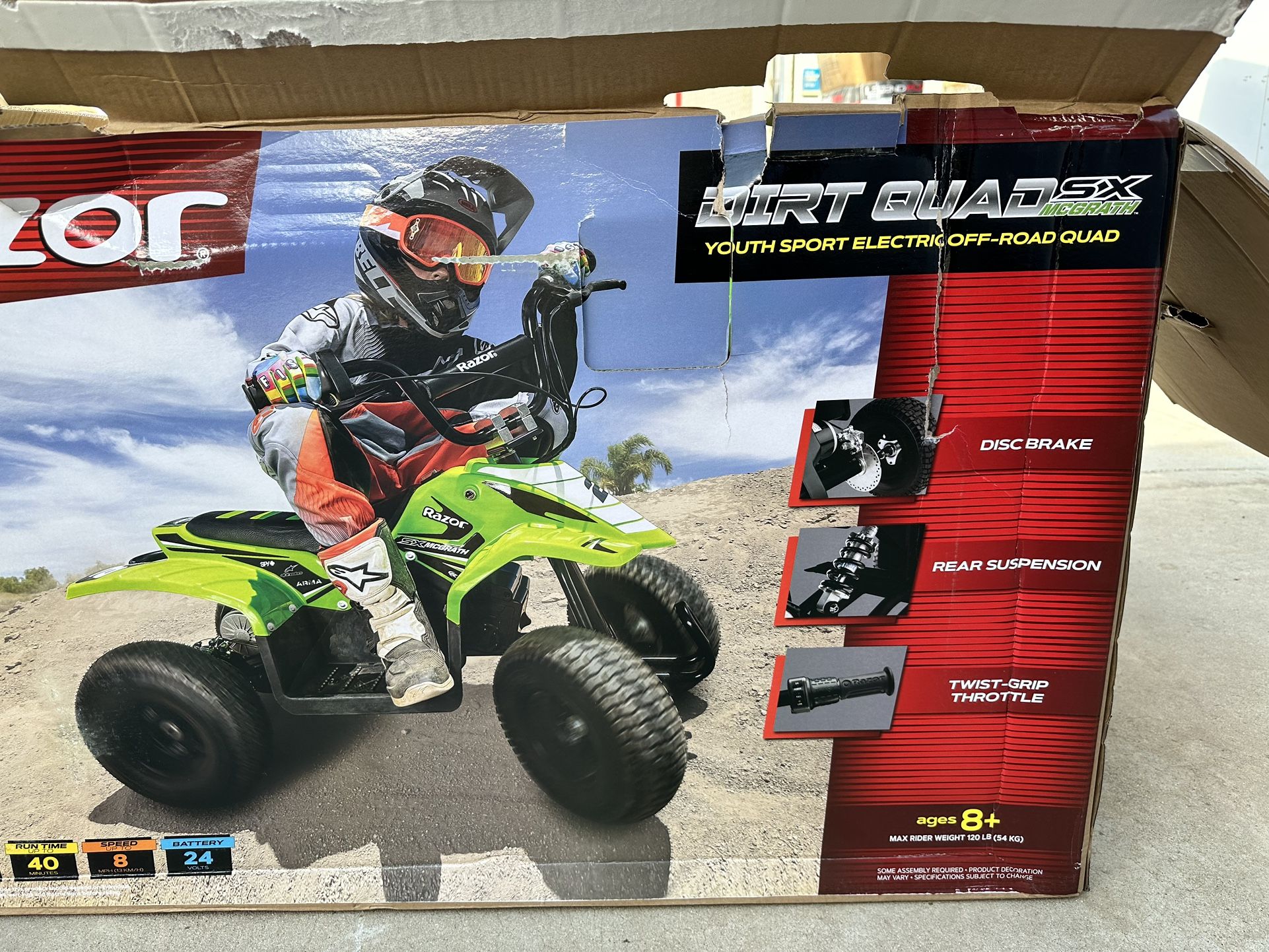 Razor 24V Dirt Quad SX McGrath Powered RideOn Green for Sale in