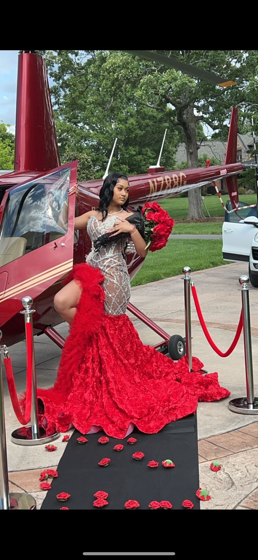 Red Rose Prom Dress