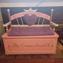 Princess Solid Wood Toy Box And Bench 