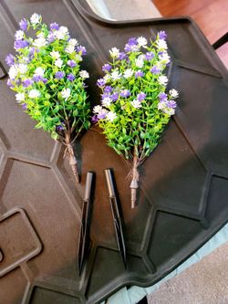 Artificial Flower Garden Stakes Set of 2
