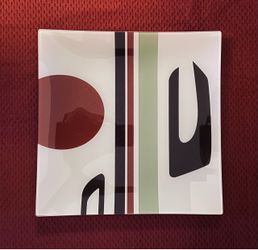 Mikasa Abstract Art Glass Square Plate