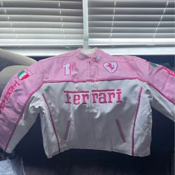 Ferrari Racing Leather Jacket, Handcrafted Vintage Moto Biker Jacket