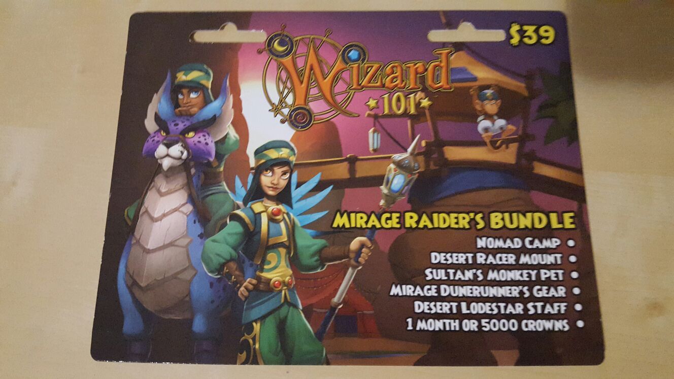 Wizard101 Mirage Raider's Bundle Game Card New