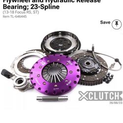 X-Clutch Stage 4 Twin Sprung Organic Disc Clutch Kit with Flywheel and Hydraulic Release Bearing; 23-Spline