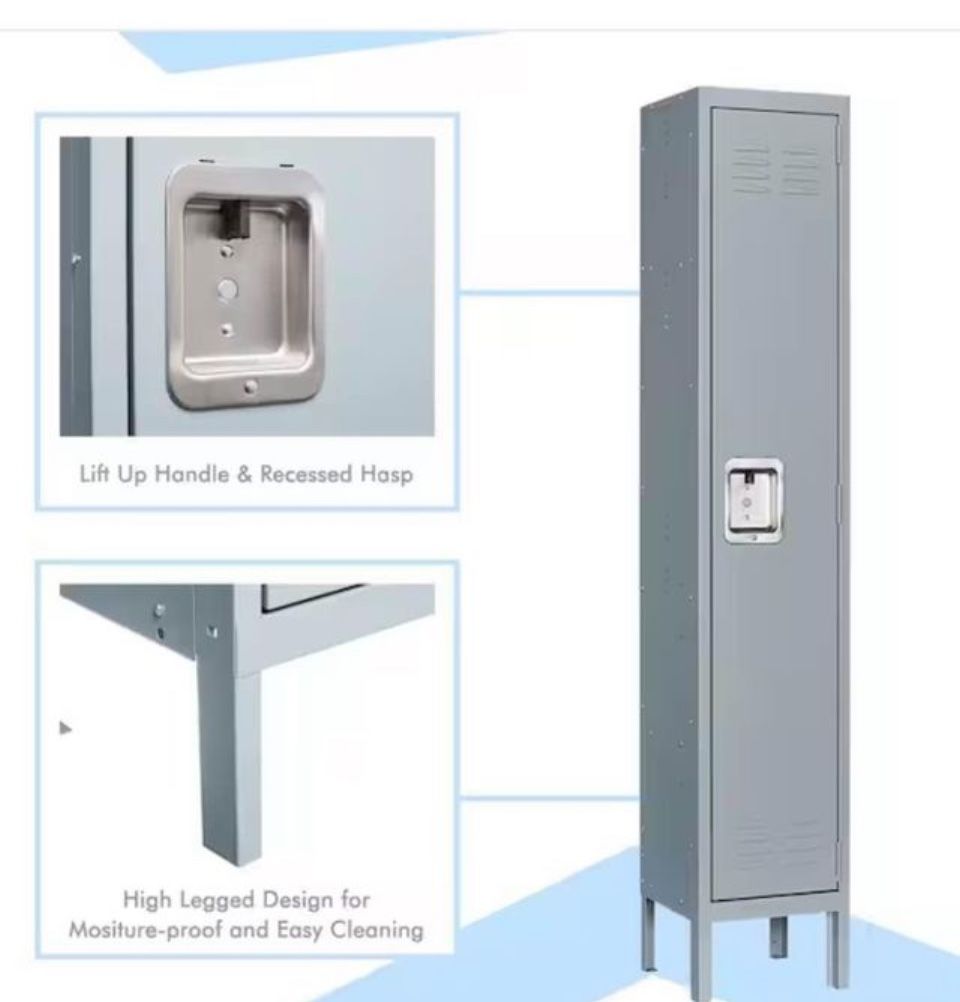 ✌️ Metal Locker Cabinet Single Tier 12 in. D x 12 in. W x 66 in. H in Gray Steel 