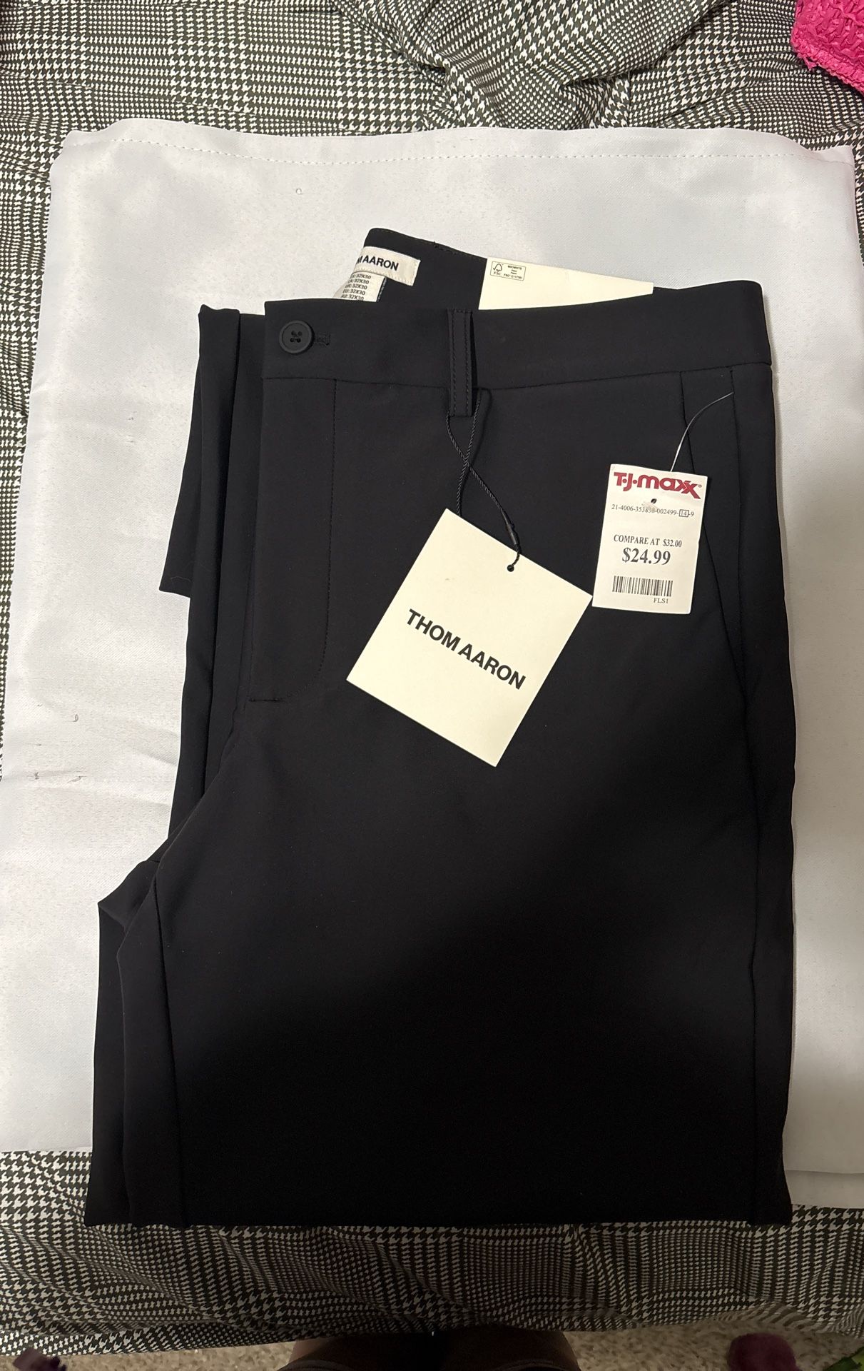 Thom AAron Mens Black Slacks