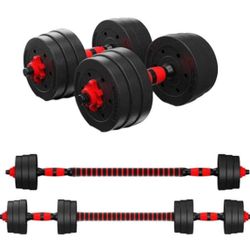 Adjustable Dumbbell Set, 5-44 lbs Free Weight Set with Connector for Barbell, Dumbbells, Push-Up , Fitness Exercises for Home Gym Suitable Men/Women