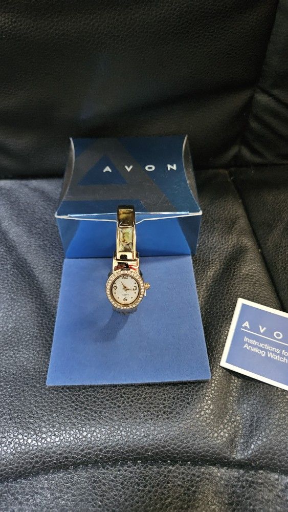 NIB Sparkling Genuine Abalone Cuff Watch By Avon $30 OBO