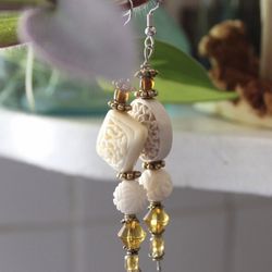 Handmade Ivory Dangle Earrings