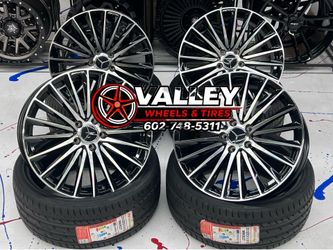 19x8.5 9.5 rear  Benz  Mercedes AMG wheel Blk machined  -112mm —-$795 wheel exchange