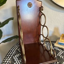 Vintage Bombay Company Wine Rack – Wood & Brass – $30