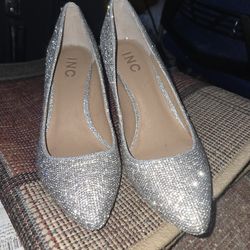 2 Inch Silver Sparkled Heels
