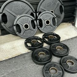 Rubber Coated Olympic Weights For Home Gym Weight Set 