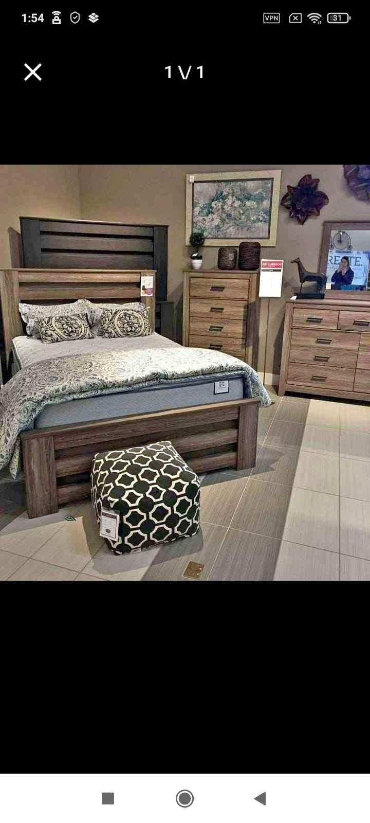 Deliver & Finance Available 👍🏼New Zelen Queen Panel Bed, Dresser, Mirror and Nightstand 👍🏼👍🏼 4 Piece Queen Bedroom Set