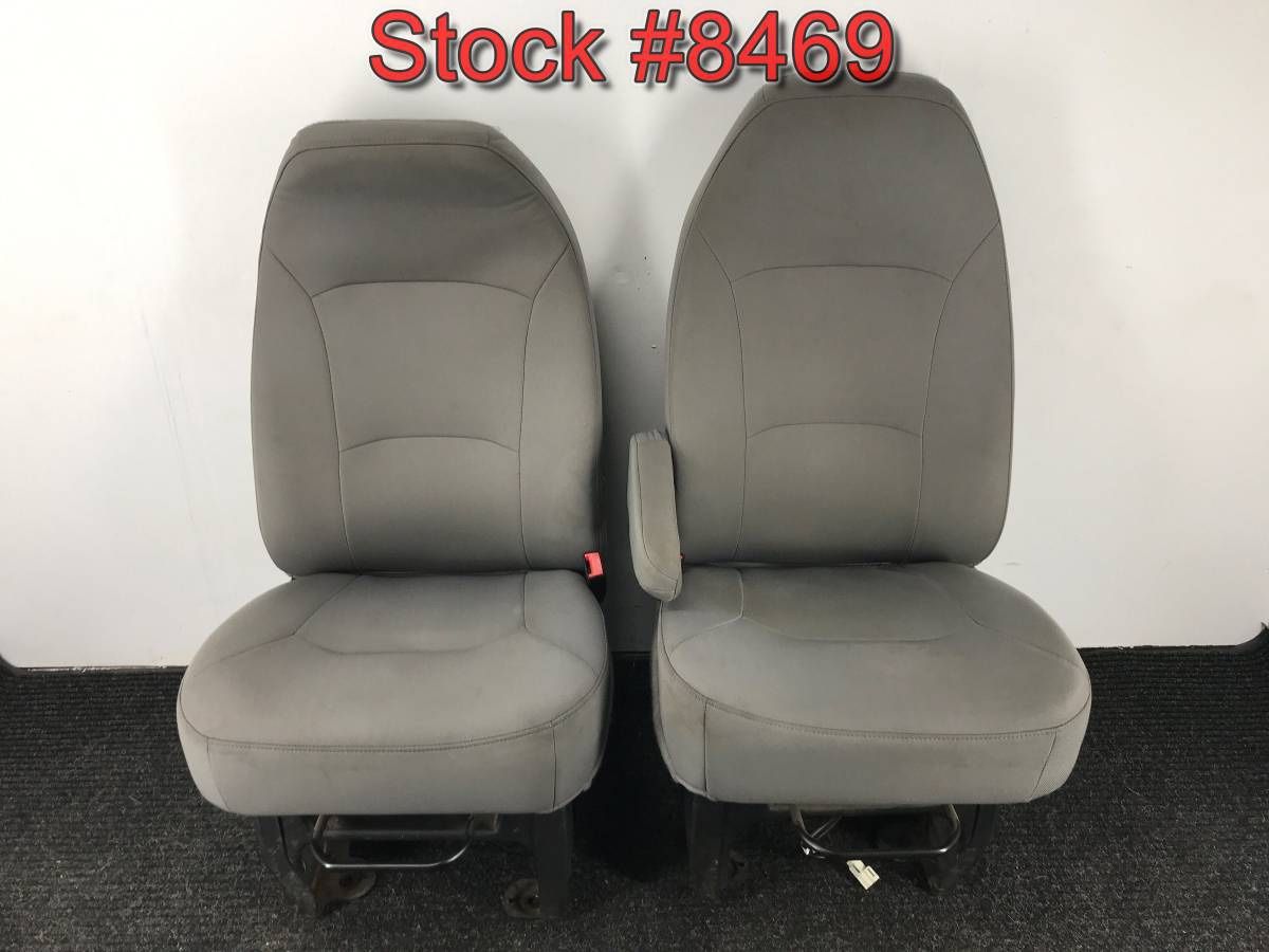 2008 Ford E150 E250 E350 Econoline Van Gray Cloth Front Bucket Seats Seat Stock #8469