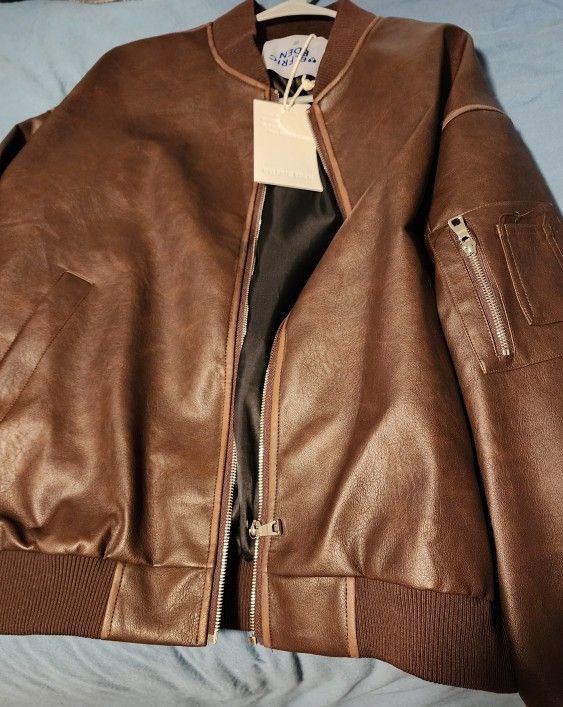 Elfric Eden Oversized Faux Leather Jacket