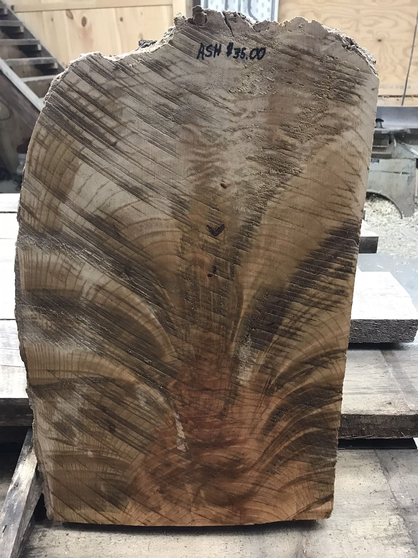 Highly figured ash lumber