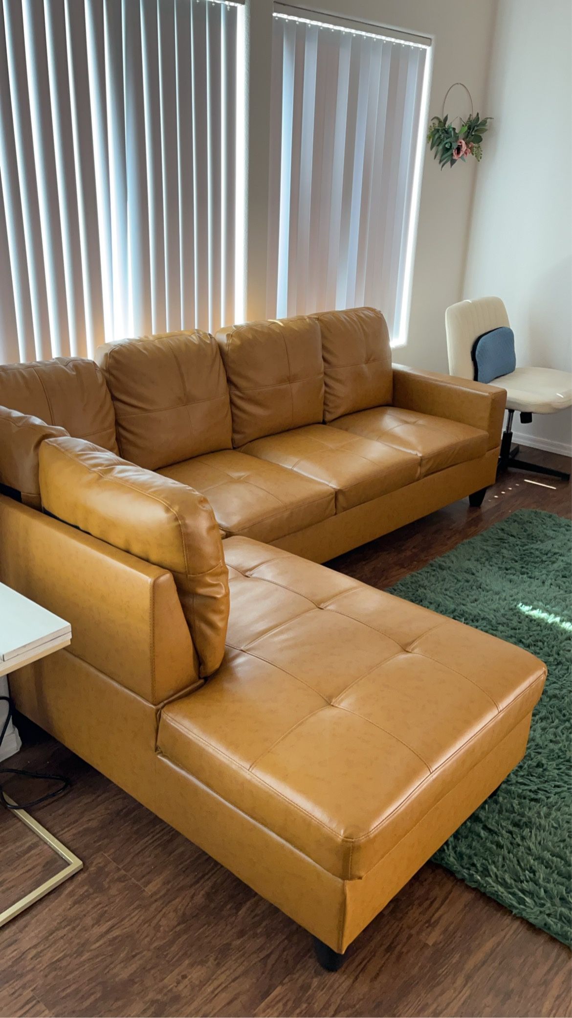 Faux Leather Couch