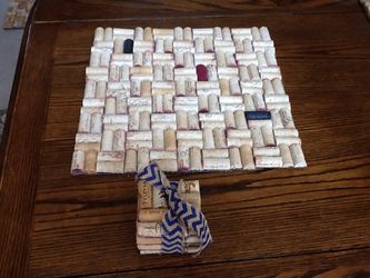 Cork hot plates and wine glass coasters