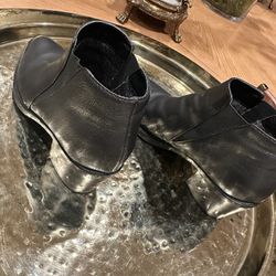 Black Booties, Italian Leather. Size 9