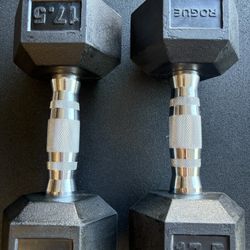 Rogue Fitness Rubber Hex Dumbbell Pair - 17.5lb
