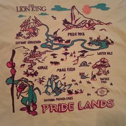 Disney Treasures From The Vault Lion King Pride Lands Map T-Shirt 3XL