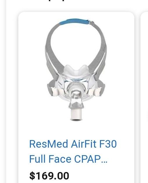 Resmed Full Face mask for mouth breathers less invasibe