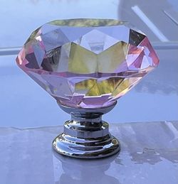 Box Of 10 Pink 30mm Crystal Cabinet Door Pulls