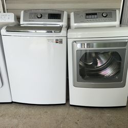 Set Lg Washer And Dryer Electric, White 
