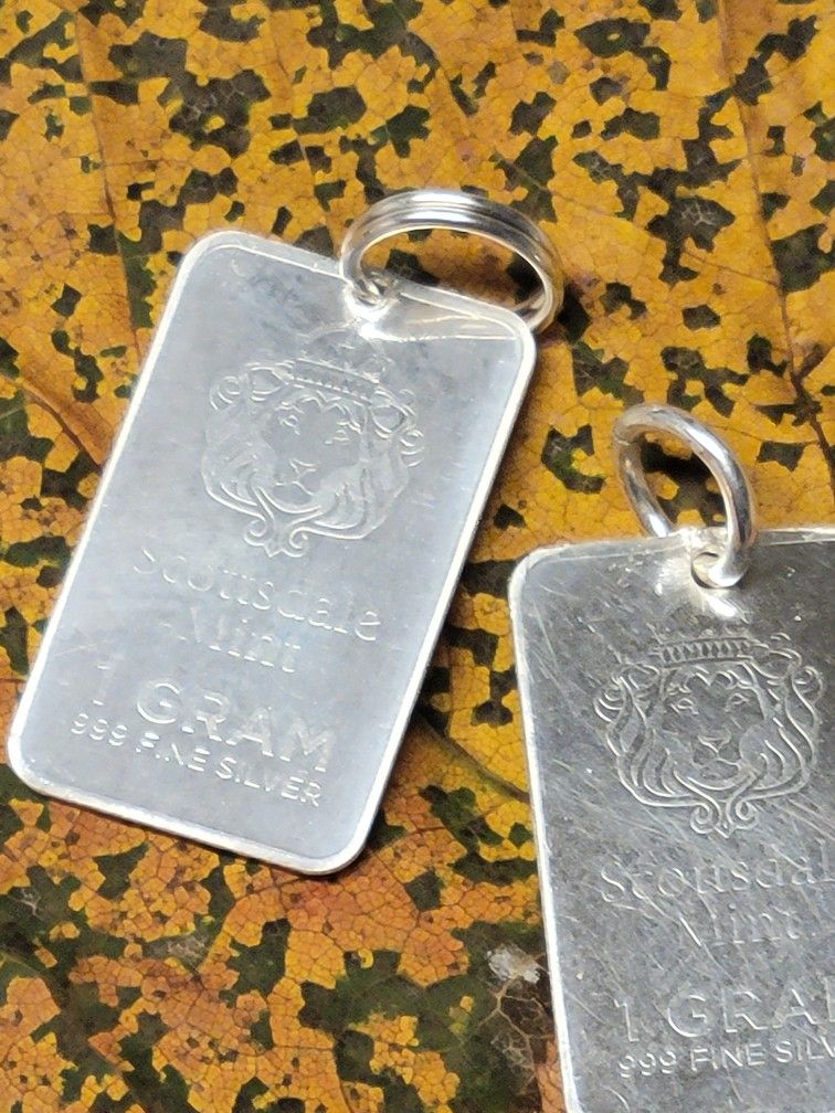 1g - 2Pcs. 25mm Scotsman Mint .999 Fome Silver Pendant