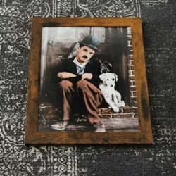 Charlie Chaplin A Dog's Life Framed Photo Print 8.5"x11"
