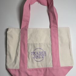 Trader Joe's Mini Canvas Bag Pink