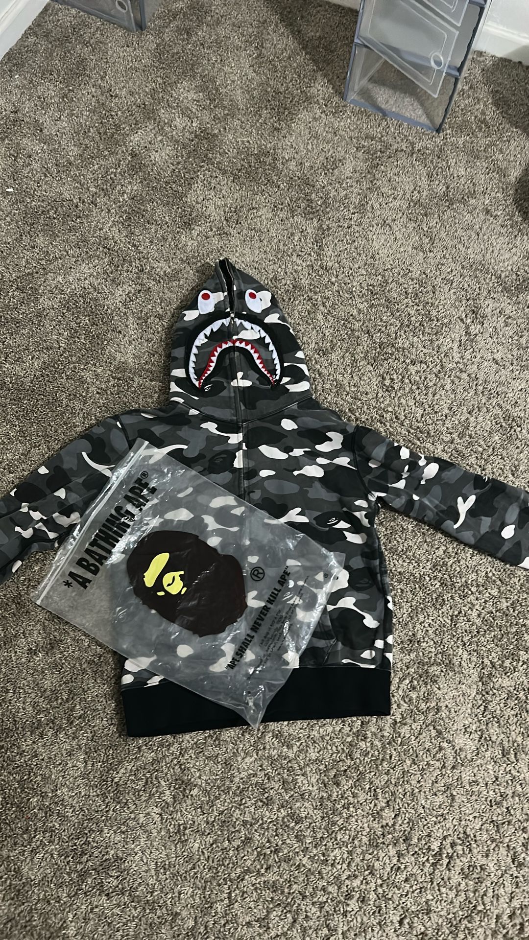 Bathing Ape Black Hoodie Men Small Used