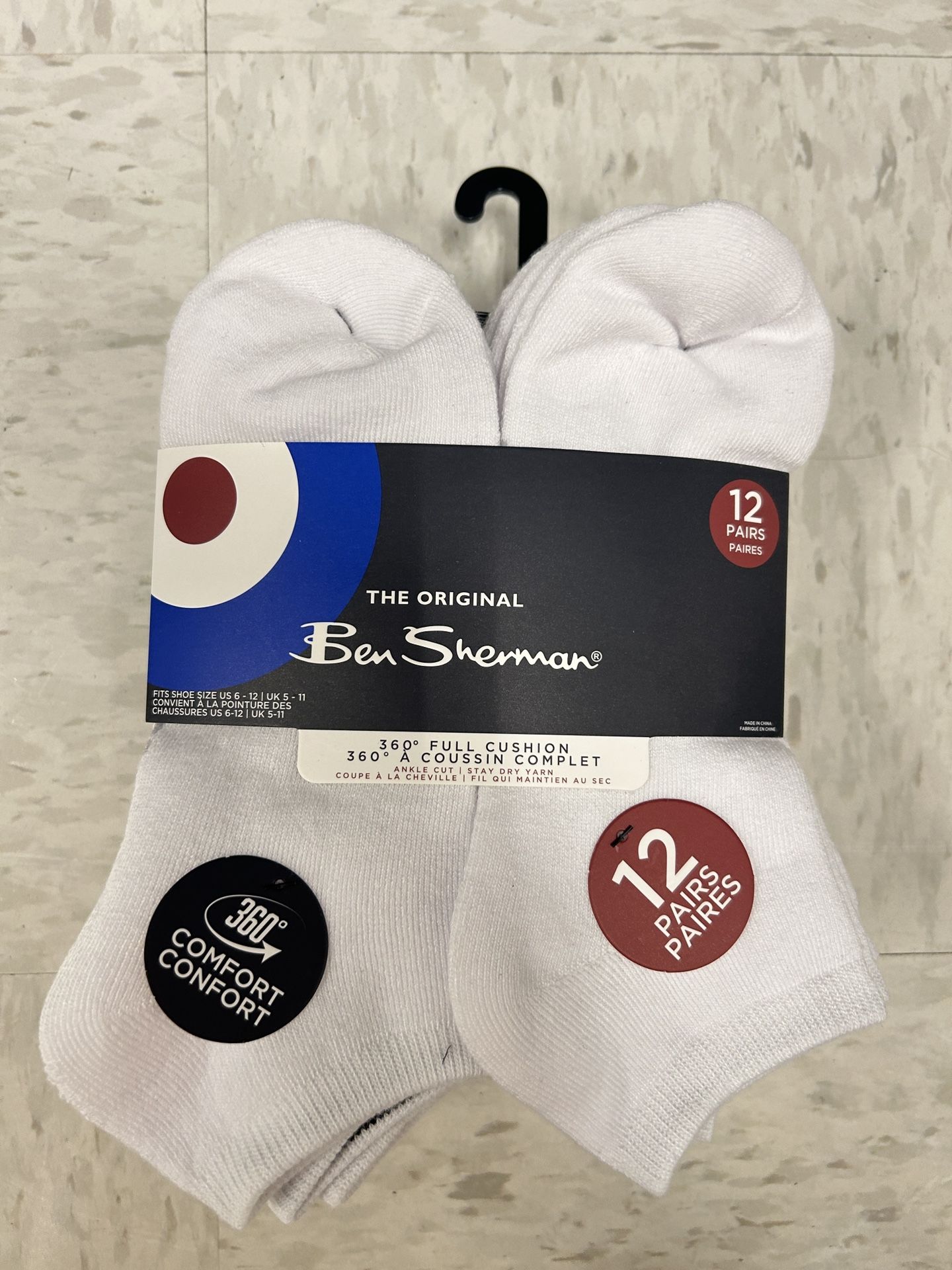 NWT Ben Sherman men’s 360 full cushion socks 12 pack