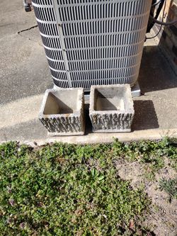 2 Nice Heavy Concrete Potters 