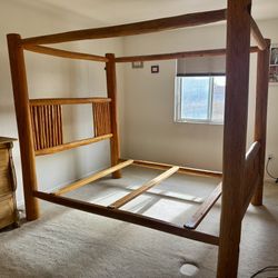 Queen Custom Made Log Bed 