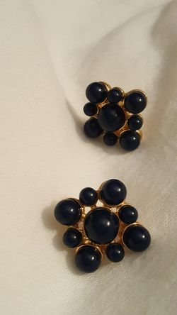 Napier vintage earrings midnight blue