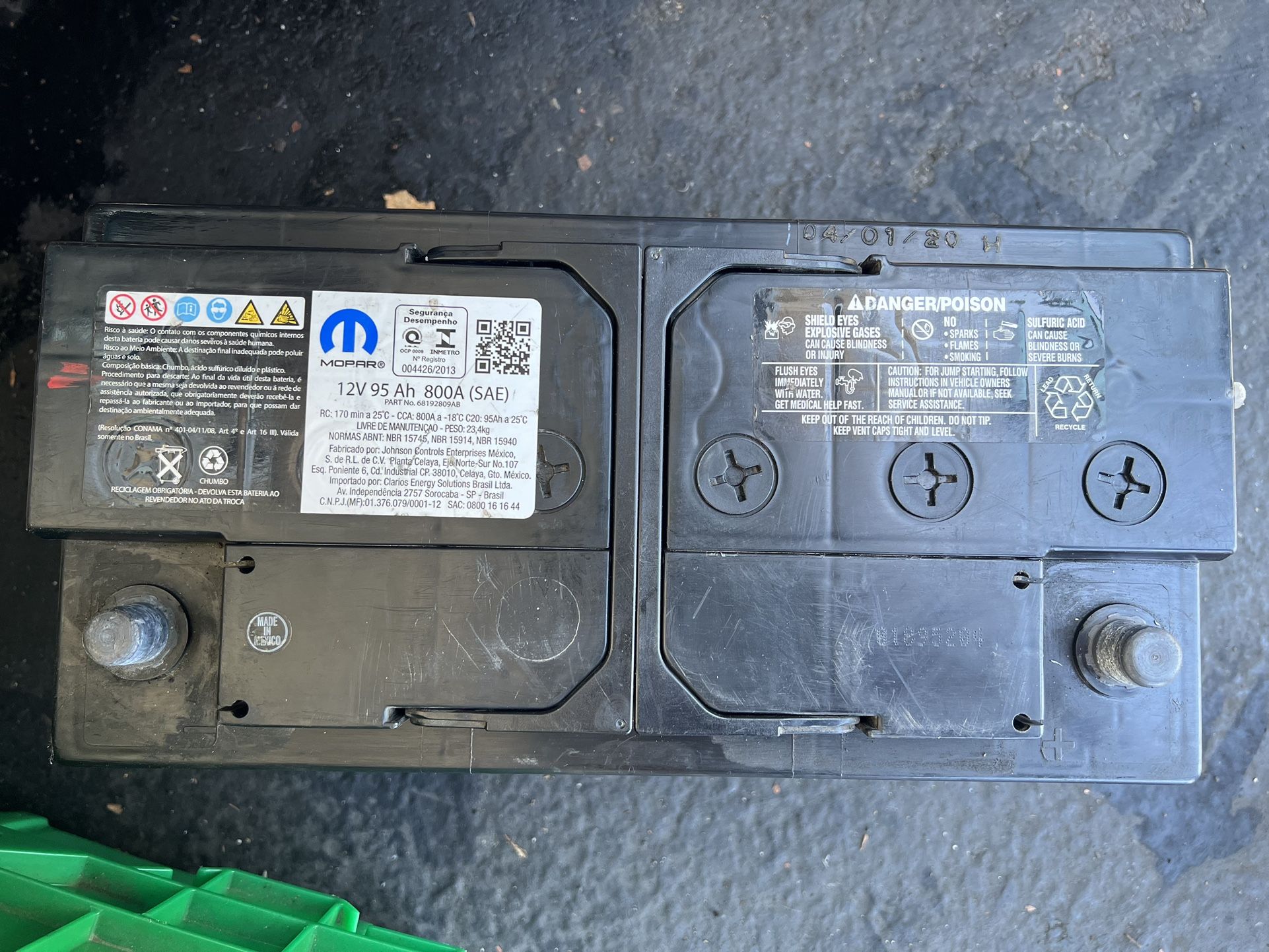 Mopar Battery 12 V 95Ah 800A